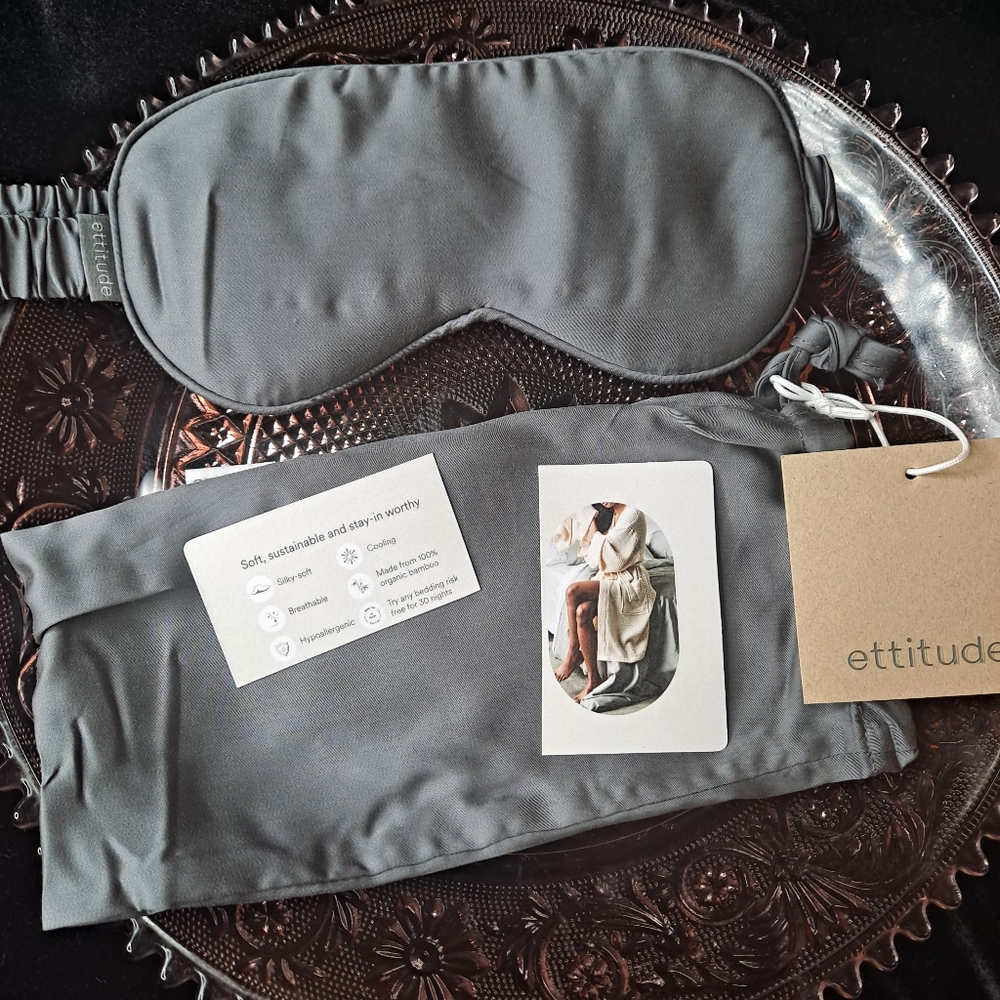 TWO Ettitude Luxury Bamboo Sleep Masks+ Travel Bags - Picture 3 of 6